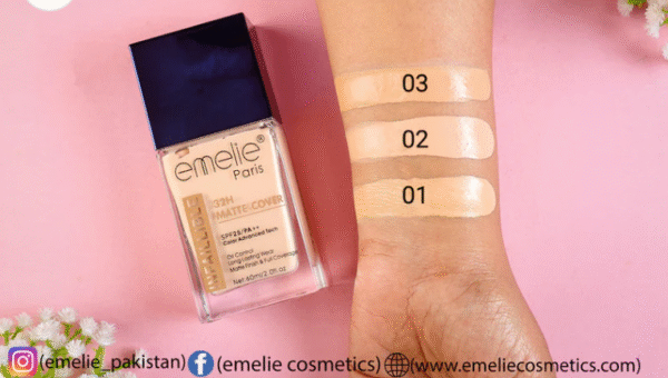 Emelie Paris 32-Hour Matte Cover Foundation – 60ml - Image 3