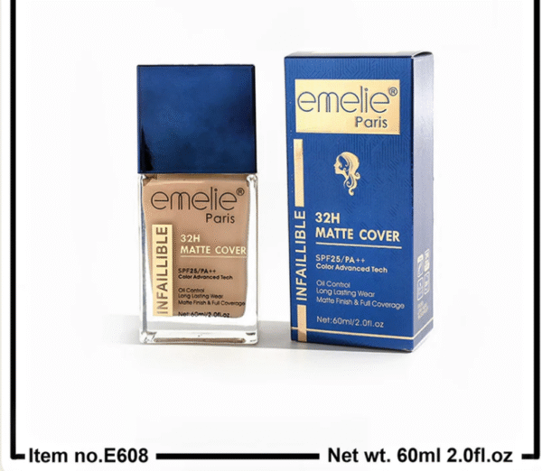 Emelie Paris 32-Hour Matte Cover Foundation – 60ml - Image 2