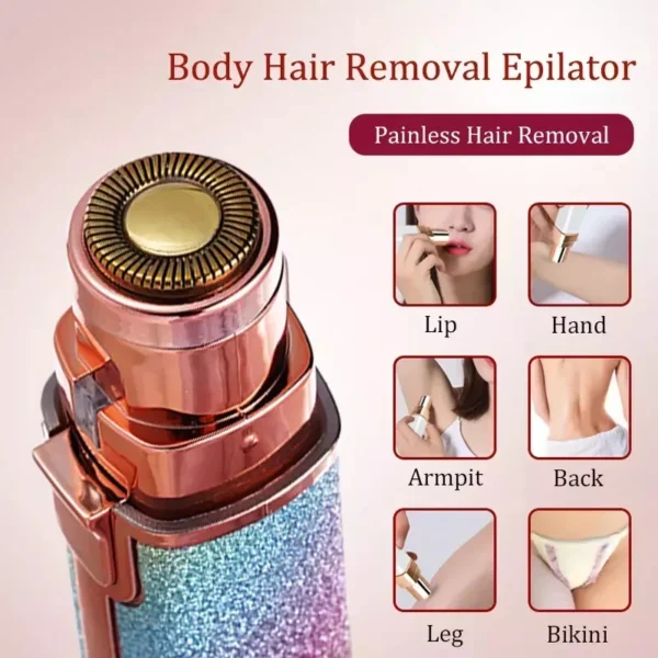 Flawless™ 2‑in‑1 Battery‑Operated Eyebrow Trimmer & Facial Shaver – Model HX‑2034 - Image 6