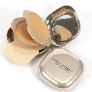 MISS ROSE PINK METALLIC MIRROR DUAL COMPACT POWDER